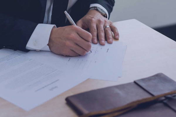 Business advisor reviewing financial documents for an Ohio small business